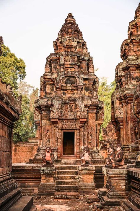 Banteay Srei - Citadel of the Women - The Lady Temple, Cambodia Banteay Srei Temple, Cambodia Temple, Cambodia Beaches, Angkor Wat Temple, Ancient Temple, Cambodia Travel, Siem Reap, Angkor Wat, Phnom Penh