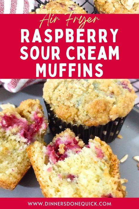 Looking for a baking adventure? Dive into the enchanting world of Raspberry Sour Cream Muffins with a delightful streusel twist! 😋✨ These mouthwatering treats will leave you craving more with every bite. 🤤 #DinnersDoneQuick #RaspberryMuffinswithSourCream #RaspberrySourCreamMuffins #RaspberryMuffins #RaspberryMuffin #RaspberryMuffinRecipes #BestRaspberryMuffinRecipe #EasyRaspberryMuffinRecipe #HowtoMakeRaspberryMuffins #MuffinRecipeswithSourCream #Muffins #MuffinRecipes Raspberry Muffins With Sour Cream, Blueberry And Raspberry Muffins, Sour Cream Muffins Healthy, Raspberry Muffin Recipes Easy, Sour Cream Raspberry Muffins, Apple Raspberry Muffins, Plain Muffin Recipe, Raspberry Streusel Muffins, Plain Muffins