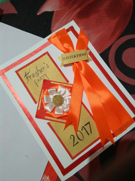 #card #freshers_party Freshers Card Handmade, Fresher Party Invitation Card, College Freshers Party Invitation Card, Invitation Card For Freshers Party, Freshers Invitation Card Ideas Handmade, Invitation Card Ideas Handmade, Freshers Invitation Card Ideas, Freshers Party Invitation Card Handmade, Freshers Day Invitation Card