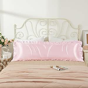 HommxJF Silky Satin Ruffled Body Pillow Cases for Hair and Skin,Blush Pink Satin Body Pillowcases Standard Pillowcases with Envelope Closure Princess Room Decoration (Blush Pink, Body (20x54)) Ruffle Pillow Case, Princess Room Decor, Pretty Pillows, Ruffle Pillow, Satin Sheets, Princess Room, Pretty Pillow, Satin Pillowcase, Pink Body