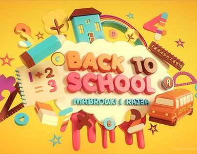 Back to school campaign School Campaign, School Advertising, School Illustration, Digital Greeting Cards, Publicidad Creativa, School Banner, 3d Typography, Title Design, School Logo