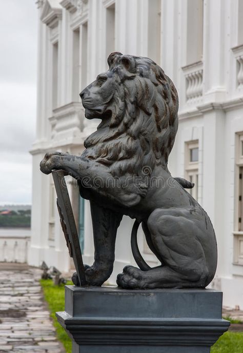 Statue Tattoo, Stone Lion, Fu Dog, Stone Statues, Lion Art, Wood Carving Art, Lion Tattoo, Clock Tower, Sculptures & Statues