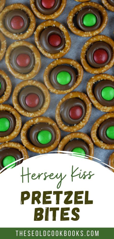 Pretzel Rings With Kisses, Chocolate Kiss Recipes, Chocolate Kiss Pretzel Bites, Reeses Pretzels Recipe, Hershey Kiss Pretzel Bites, Kiss Pretzel M&m, Hershey Hugs Pretzels, Round Pretzels With Kisses, Hershey Kiss Pretzels Recipe