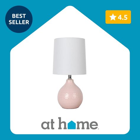 Pink Ceramic Mini Accent Lamp with Shade, 12 in. - Illuminate Your Space with a Subtle Pop of Color! Add a touch of elegance and charm to any room with our Pink Ceramic Mini Accent Lamp. Crafted from ceramic, this lamp features a sleek and round design that effortlessly blends with any decor style. Its soft pink hue adds a playful touch, while the included shade provides a warm and inviting glow. Designed to create a cozy atmosphere, this mini lamp is perfect for small spaces or as a decorative Pink Lamp, Mini Lamp, Pink Ceramic, Accent Lamp, Cozy Atmosphere, Round Design, Home Store, At Home Store, Room Inspo