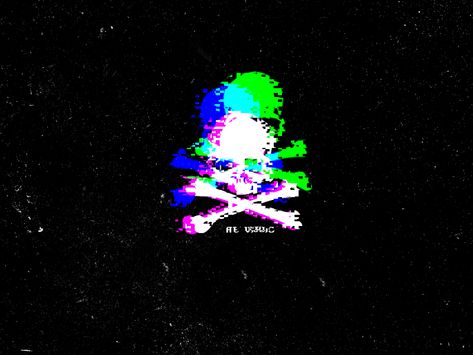 AE Virus warning after affects ae skull glitch Wallpaper Maker, The Story, Gif, Neon, Black