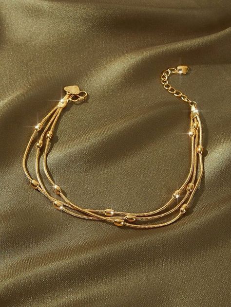 Delicate Gold Bracelet, Bridal Jewelry Sets Brides, Unique Gold Jewelry Designs, Gold Bracelet Simple, Link Jewelry, Gold Bangles For Women, New Gold Jewellery Designs, Fancy Jewelry Necklace, Modern Gold Jewelry