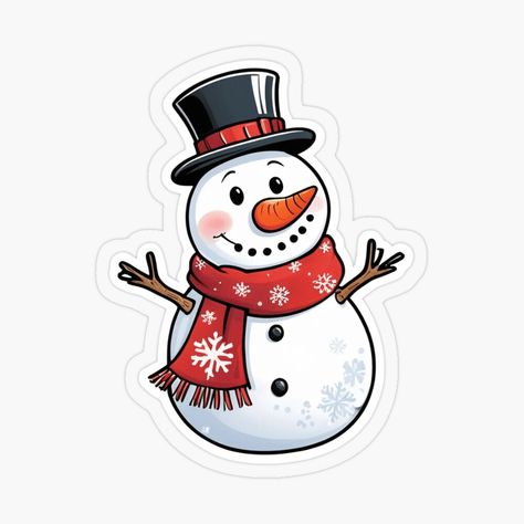 Get my art printed on awesome products. Support me at Redbubble #RBandME: https://www.redbubble.com/i/sticker/Jolly-Snowman-with-Red-Scarf-and-Black-Hat-Christmas-Sticker-by-InkedAndPopped/165796490.O9UDB?asc=u Red Scarf, Red Scarves, Christmas Stickers, Black Hat, Printable Stickers, Rock Painting, Christmas Art, Painting Ideas, Painted Rocks