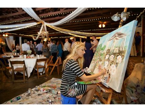 Live Wedding Painting: Everything You Need to Know Best Country Wedding Songs, Country Wedding Songs, Live Wedding Painting, Wedding Musicians, Rustic Bride, Alice In Wonderland Wedding, Wedding Painting, Weddings By Color, Wedding Activities