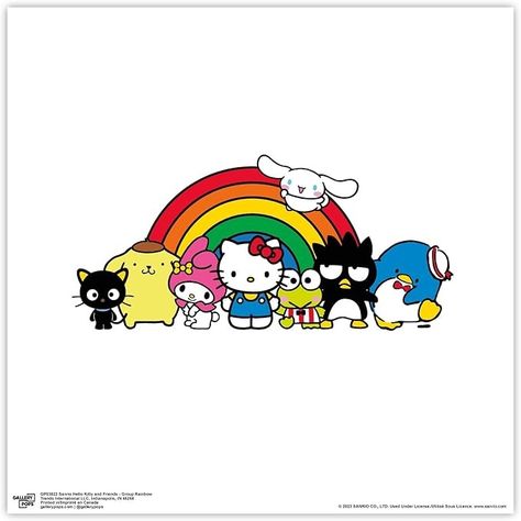 Amazon.com: Trends International Gallery Pops Sanrio Hello Kitty and Friends - Group Rainbow Wall Art Wall Poster, 12.00" x 12.00", White Frame Version: Posters & Prints All Out Anime, 1980s Kids, Christmas Barbie, Hello Kitty And Friends, Kitty Drawing, Rainbow Wall Art, Candy Crafts, Hello Kitty Drawing, Holly Hobbie