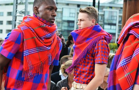 Louis Vuitton's take on the Maasai Shuka African Wear Designs, Latest African Wear For Men, African Wear For Men, Louis Vuitton Scarf, African Shirts, African Inspired Fashion, African Men Fashion, African Style, African Wear