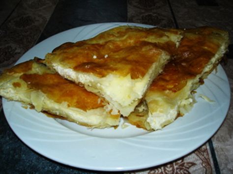 cheese burek... a childhood fave. basically feta and cream cheese in filo dough. Cheese Burek Recipe, Burek Recipe, Filo Dough, Bosnian Recipes, Macedonian Food, Pasta Fillo, Serbian Recipes, Croatian Recipes, Pizza Ingredients