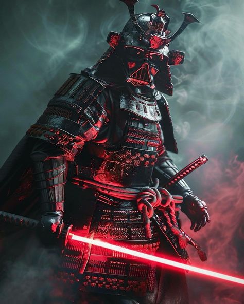 Samurai Tattoo Ideas, Darth Vader Samurai, Dragon Ideas, Funny Vinyl Decals, Samurai Wallpaper, Samurai Warriors, Star Wars Sith, Samurai Tattoo, Samurai Art