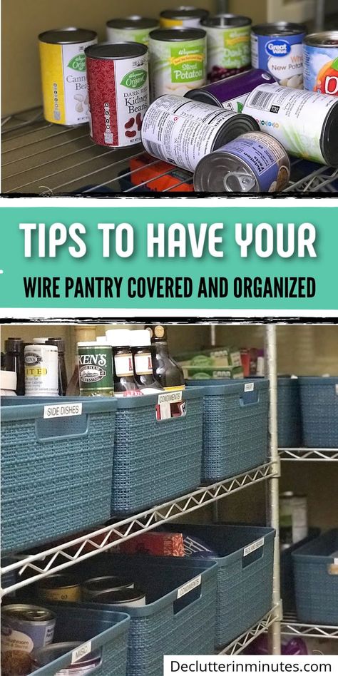 Pantry With Metal Shelving, Wire Shelving Units Kitchen, Metal Shelving Pantry, Pantry Metal Shelving, Kitchen Wire Rack Organization, Wire Shelf Pantry Organization Ideas, Wire Shelving Pantry Organization, Wire Rack Pantry Organization Ideas, Metal Pantry Shelves