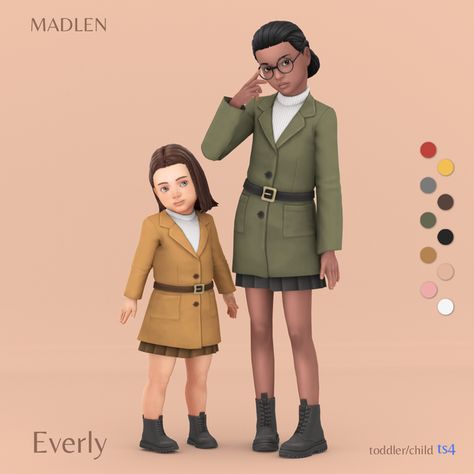 Everly Outfit | Patreon Sims 4 Toddler Clothes, Lotes The Sims 4, Kids Maxi, Sims 4 Cc Kids Clothing, Sims Packs, Pelo Sims, The Sims 4 Packs, Sims 4 Children, Sims 4 Mm Cc