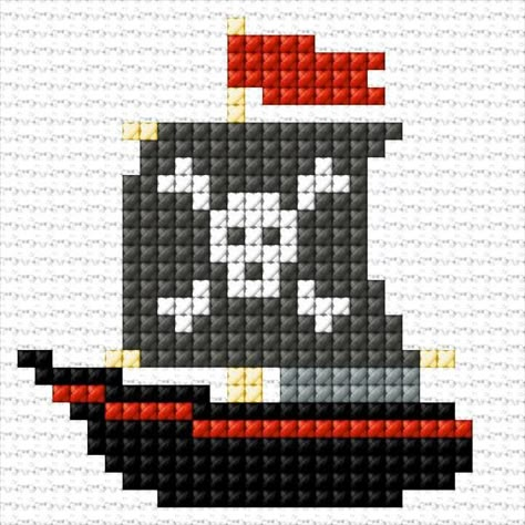 Pirate Cross Stitch, Ship Cross Stitch Pattern, Nautical Cross Stitch Patterns Free, Pirate Cross Stitch Patterns, Cross Stitch Boat Patterns, Pirate Ship Cross Stitch Pattern, Sail Boat Cross Stitch Pattern, Cross Stitch Calculator, Baby Cross Stitch Patterns