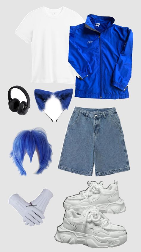 Sonic cosplay Sonic And Amy Costume, Sonic Costume Women, Sonic Halloween Costumes, Sonic Outfit Ideas, Sonic The Hedgehog Cosplay, Sonic Inspired Outfits, Sonic Hat, Sonic Outfit, Shadow Cosplay