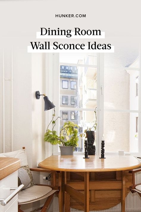 If you're looking to level-up your dining room's design, allow us to put our bid in for these too-often-overlooked lights. Here are some of our favorite wall sconces to make sure your next dinner party is lit. #hunkerhome #wallsconce #diningroom #diningroomlighting #diningroomwallsconce Wall Scones In Kitchen, Dining Room Wall Lighting, Dining Nook Lighting, Sconces Dining Room Wall, Sconces Dining Room, Dining Room Lighting Ideas, Dining Sconces, Room Lighting Ideas, Dining Room Accent Wall