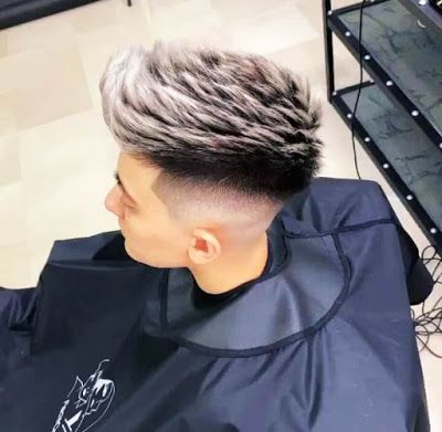 Mid Fade Haircut, Men Blonde Hair, Dyed Hair Men, Gents Hair Style, Mid Fade, Mens Hair Colour, Quiff Hairstyles, Men Hair Color, Faded Hair