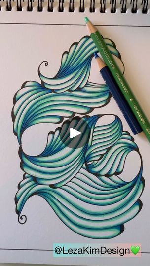 238K views · 17K reactions | Hi lovely people, here’s one of my favourite patterns coloured in my favourite colours. Wishing you all a lovely weekend 💙💚

#zentangle #zendoodle #doodle #abstractart #tangleart #freehand #unipin #artistoninstagram #artoftheday #artforrelaxion #patternart #intuitiveart #drawingoftheday #handdrawing #blackinkart #penartist #creativeart #femaleartist #finelineart #colourfulart #orignalartworks #ownartwork #etsyseller #etsyshop #patternartoftheday #uniqueart #reels | Leza | lezakimdesign · Original audio Colored Zentangle Patterns, Colourful Zentangle Art, Zentangle Art Colorful, Unique Zentangle Drawings, Zendoodle Patterns, Watercolor Zentangle, Zentangle Cards, Zen Ideas, Zendoodle Art