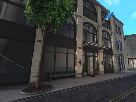 Bloxburg Car Dealership, Bloxburg Nyc Building, Bloxburg School Outside, Bloxburg Town School, Bloxburg City Exterior, Bloxburg City Hacks, Bloxburg Shop Exterior, Bloxburg Skyscraper, Bloxburg Wine Cellar