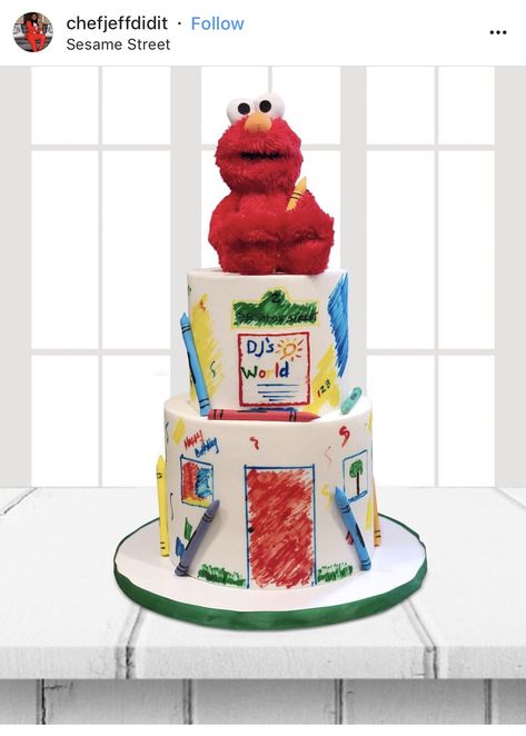 Elmo Cake, Elmo World, Elmo Birthday Party, Sesame Street Birthday Party, Elmo Birthday, Sesame Street Birthday, Birthday Desserts, 1 Birthday, Third Birthday