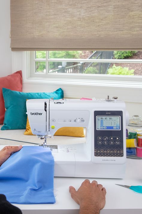 Take your sewing and embroidery projects to the next level with advanced technology! With 103 built-in sewing stitches, 135 built-in embroidery designs & wireless LAN connection, our SE700 computerized sewing & embroidery machine has technology you can grow with. Tap through to learn more about our SE700. #SewingMachine #EmbroideryMachine #SewingProjects #EmbroideryProjects #BrotherSews #BrotherAtYourSide Mens Sewing, Mens Sewing Patterns, Embroidery Bobbins, Sewing And Embroidery, Industrial Sewing, Sewing Stitches, Seam Ripper, Sewing Embroidery, Thread Spools