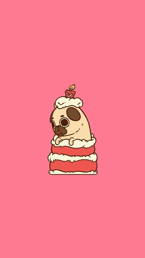 Pug Kawaii, Cute Backrounds, Pug Wallpaper, Pug Art, Kaiju Art, Tumblr Stickers, Cute Food Drawings, Wallpaper Tumblr, Pet Logo Design