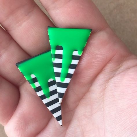 Of Something Rad | Jolaina on Instagram: “New Beetlejuice earrings droppin in a few weeks! Next update will be on October 4 - it will include these slimy studs, a spooky stud pack,…” Beetlejuice Earrings, Clay Models, October 4, Beetlejuice, Polymer Clay Jewelry, Clay Jewelry, Fashion Earrings, Halloween Costume, Halloween Costumes