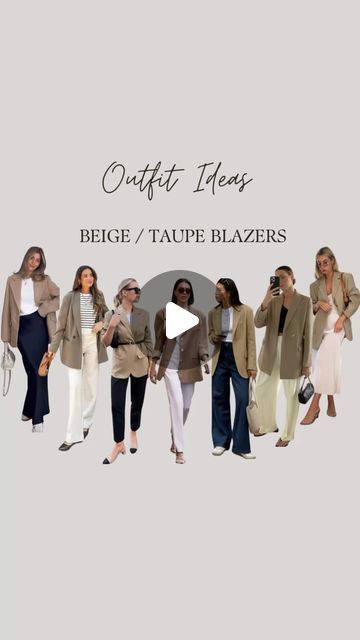 EStyle Expressions │ Style Alchemist  │ Outfit Ideas on Instagram: "7 fabulous ways to style Beige/Taupe Blazers this Summer! 🤎✨  Drop a comment for outfit details!   #summerfashion #blazers #taupe #beigeblazer #fashiontips #outfit #outfitinspiration #outfitinspo #outfitideas #ootd #stylingtips #styleinspiration #estyle #howtowear #waystowear #waystostyle #eternalstyle #estyleexpressions" Taupe Blazer Outfit, Alchemist Outfit, Taupe Blazer, Black Top Outfit, Tan Blazer, Beige Blazer, Blazer Outfits, Outfit Inspo Fall, Blazer Fashion