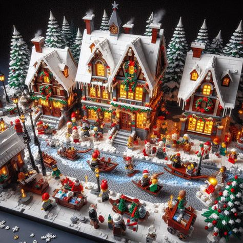 Quick 5 ideas for Lego Holidays MOCs – How to build it Lego Snow Mountain, Lego Christmas Village Instructions, Lego Winter Village Display Ideas, Christmas Lego Display, Lego Holiday Village, Lego Christmas Village Diy, Winter Lego Ideas, Christmas Lego Village, Lego Moc Buildings