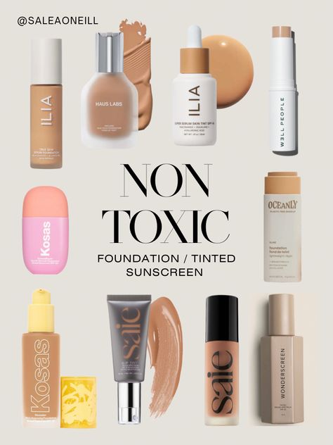 Non Toxic Foundation, Non Toxic Makeup Brands, Clean Beauty Makeup, Nontoxic Beauty, Non Toxic Makeup, Toxic Skincare, Clean Beauty Products, Foundation Makeup, Clean Makeup