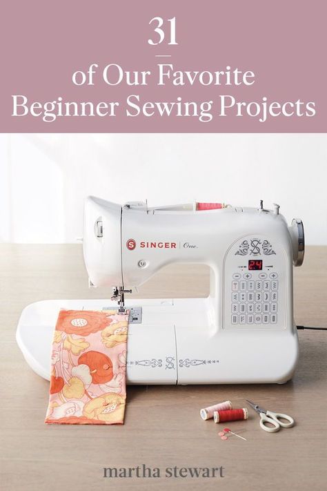 These are some of our favorite beginner sewing projects that anyone can create. Follow our basic sewing tutorials with our guide to handy stitches to help you create handcrafted sewing projects. #marthastewart #crafts #sewing #diycrafts #diyideas #diygifts Sewing Machine Problems, Sewing Machine Repair, Sewing 101, Deco Originale, Singer Sewing, Sewing Projects For Beginners, Sewing Machines, Sewing For Beginners, Sewing A Button