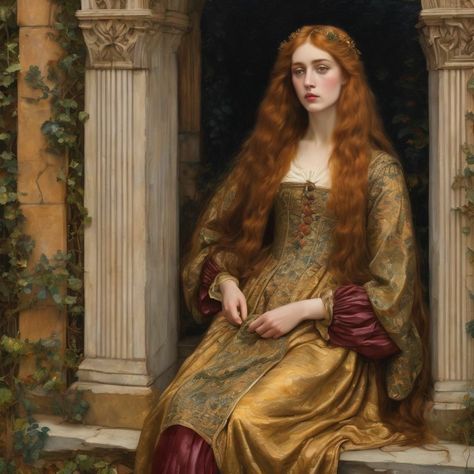 Sansa Stark Aesthetic, Stark Aesthetic, Medieval Princess, Pre Raphaelite Art, Medieval Paintings, Medieval Woman, Baroque Painting, Rennaissance Art, Sansa Stark