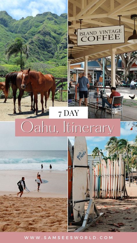 7 Day Oahu Itinerary | Ultimate Hawaii Itinerary Honolulu Hawaii Vacation, Hawaii Vacation Outfits, Oahu Itinerary, Best Hawaiian Island, Hawaii Packing, Hawaii Itinerary, Oahu Beaches, Oahu Vacation, Hawaiian Travel