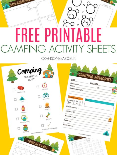 Crafts on Sea Camping Printables Free, Camping Worksheets, Camping Scavenger Hunts, Camping Printables, Camping Preschool, Camping Activity, Camping Theme Preschool, Camping Crafts For Kids, Worksheets For Preschoolers