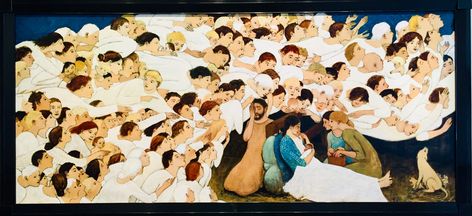 Nativity by Brian Kershisnik Nativity Poster, Brian Kershisnik, Lds Artwork, Nativity Painting, Vision Art, Lds Art, The Nativity, Angels Among Us, Figurative Artists