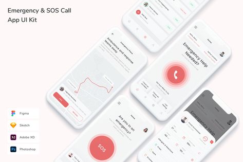 Emergency & SOS Call App UI Kit on Behance Moodboard App, Drone App, Alarm App, App Design Layout, Ui Design Trends, Modern Design Trends, Mobile Ui Patterns, Mobile App Design Inspiration, App Interface Design