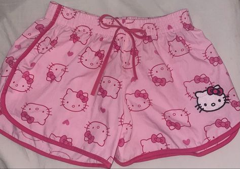 Y2k Pjs, Hello Kitty Pjs, Hello Kitty Shorts, Pjs Shorts, Kitty Clothes, Hello Kitty Clothes, Hello Kitty Aesthetic, Cute Pjs, Hello Kitty Accessories