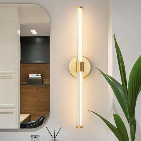 Gednbo Gold LED Bathroom Vanity Lights Fixtures Over Mirror 22.44 inch Modern 360° Sconces Wall Lighting Bar 20W 3600K Warm Light for Farmhouse Bedroom Living Room - - Amazon.com Golden Bathroom, Gold Vanity Light, Led Bathroom Vanity Lights, Gold Wall Lights, Vanity Lights Bathroom, Vanity Light Bar, Bathroom Lamp, Light Fixtures Bathroom Vanity, Led Bathroom Lights