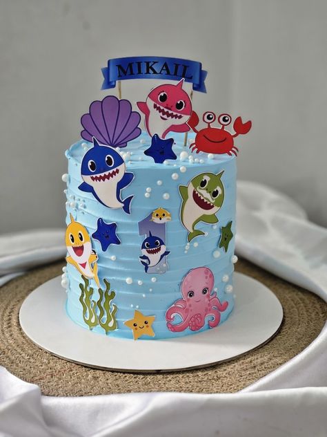 Baby Shark Birthday Cake Boy, Baby Shark Cake Boy, Shark Theme Cake, Shark Themed Cakes, Baby Shark Birthday Cake, Birthday Cake Boy, Shark Birthday Cake, Baby Shark Cake, Shark Birthday Cakes