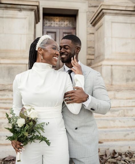 Civil Wedding Pantsuit, Civil Wedding Shoot, Civil Marriage Photography, Civil Wedding Poses, Court Marriage Photography, Court Wedding Photos, Court Wedding Photoshoot, Courthouse Wedding Black Couple, Civil Wedding Photoshoot