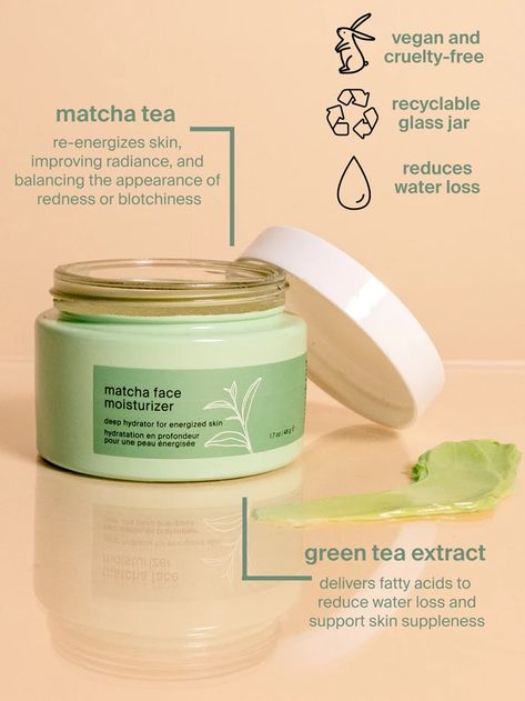 matcha face moisturizer– cocokind Skincare Product Design, Product Promotion Design, Matcha Tea Powder, Green Skincare, Cosmetic Creative, Body Moisturizers, Cosmetic Design, Skin Care Steps, Social Media Design Inspiration