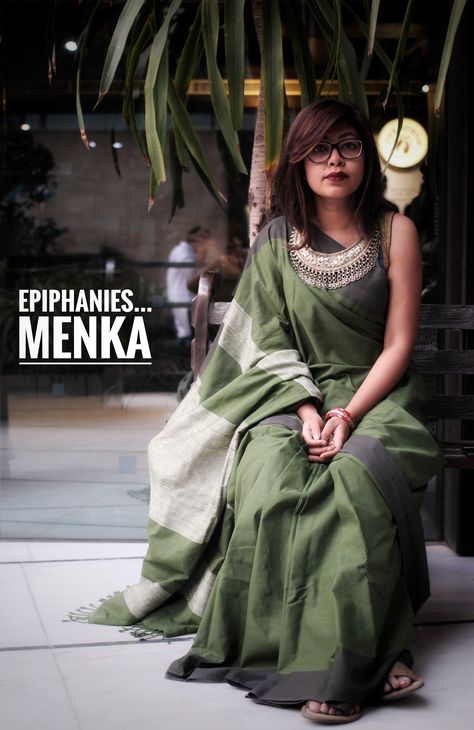 Epiphanies... by Menka #Spring2017 #Fashion #Bangladesh #Saree #Ecofriendly #Cotton #Handloom Kolkata Saree Cotton, Daily Wear Sarees Casual, Bangladesh Saree, Handloom Saree Cotton, Kolkata Saree, Sarees Casual, Bangladeshi Saree, Daily Wear Sarees, Saree Jackets