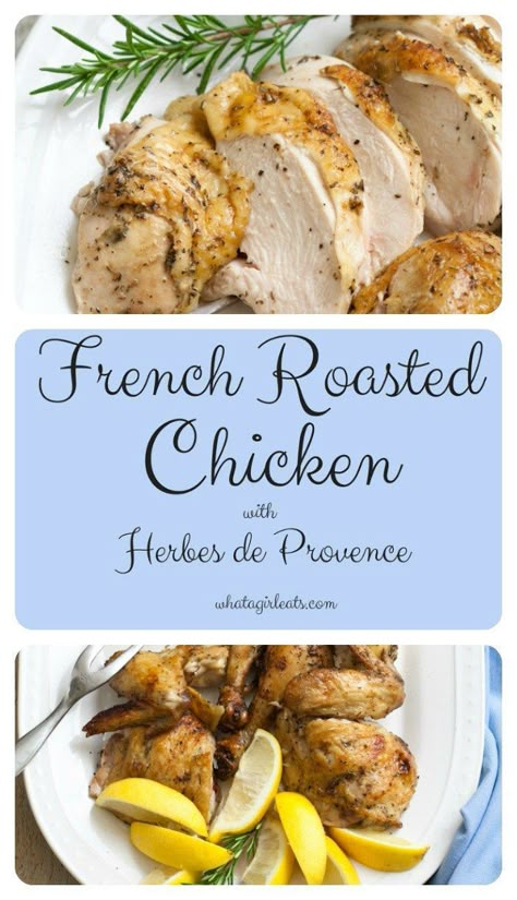 French Roasted Chicken with Herbes de Provence. Juicy and flavorful! French Recipes Authentic, French Cuisine Recipes, French Cooking Recipes, Chicken Roasted, French Recipes, French Roast, French Dishes, Herbs De Provence, Grilling Chicken Breast