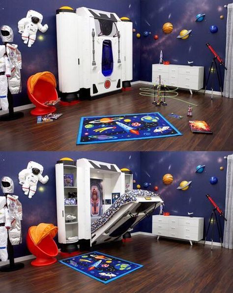 Rocket bedroom inspirations | Find more furniture designs out of this world for the perfect rocket themed bedroom. Go to CIRCU.NET or clique in the picture! Nasa Room, Science Bedroom, Outer Space Bedroom, Science Room, Circu Magical Furniture, Magical Furniture, Space Themed Bedroom, Space Themed Room, Theme Bedroom