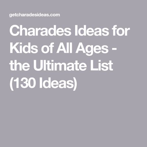 Charades Ideas Funny Family, Charade Ideas Funny, Charades List, Kids Charades, Charades Word List, Charades Ideas, Charades Words, Charades For Kids, The Twits