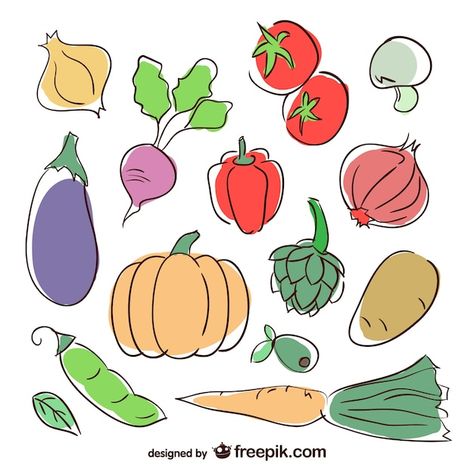 Cartoon Vegetables Illustration, Painted Vegetables, Cartoon Vegetables, Doodle Colorful, Vegetables Illustration, Vegetable Drawing, Vegetable Illustration, Photos Hd, Food Drawing