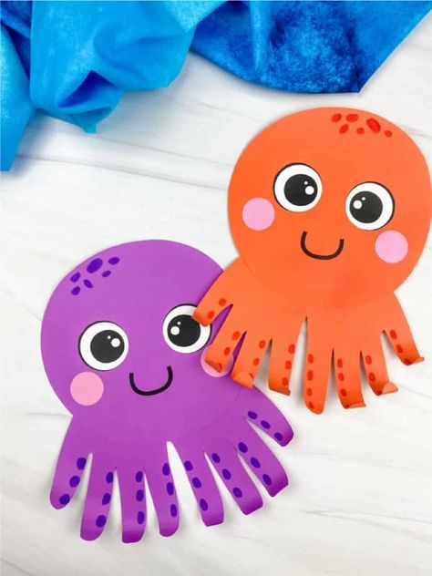 Dive into a world of undersea imagination with these delightful octopus crafts for kids! From paper plate tentacles to colorful yarn-wrapped creations, these DIY projects are perfect for sparking creativity and ocean-themed play. Let your little ones explore the wonders of the deep while crafting their own adorable cephalopod friends! Animal Paper Craft, Paper Craft Ideas For Kids, Octopus Crafts, Craft Ideas Paper, Purple Crafts, Paper Craft For Kids, Headband Crafts, Construction Paper Crafts, Aquatic Creatures