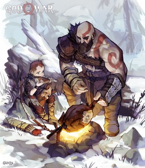 God of War (2018) (2944x3400 7,741 kB.) God Of Wars, Arte Nerd, Spartan Warrior, Ancient Mythology, Mythology Art, Character Concept, The Snow, Cool Drawings, Cartoon Art