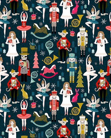 Nutcracker 1st Birthday, Nutcracker Christmas Card, Nutcracker Cookies, Bohemian Christmas, Andrea Lauren, Ideas Navidad, Christmas Illustrations, Nutcracker Ballet, Card Pattern